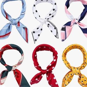Bundle of 6 Silky Scarves/Kerchiefs NWOT!